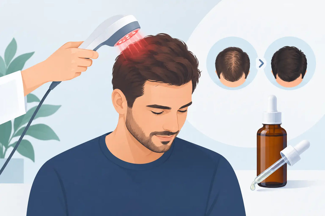 Lasertherapie en minoxidil bij haaruitval