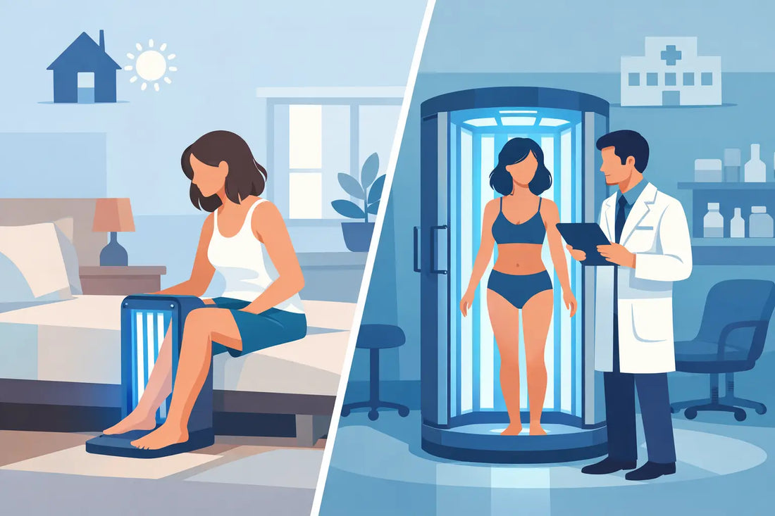 Thuisbehandeling versus dermatoloog fototherapie