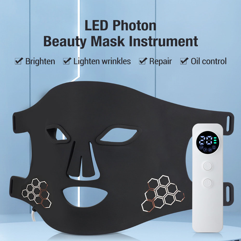 LED Gezichtsmasker Zwart – Red Light Therapy – Glow & Anti-Aging