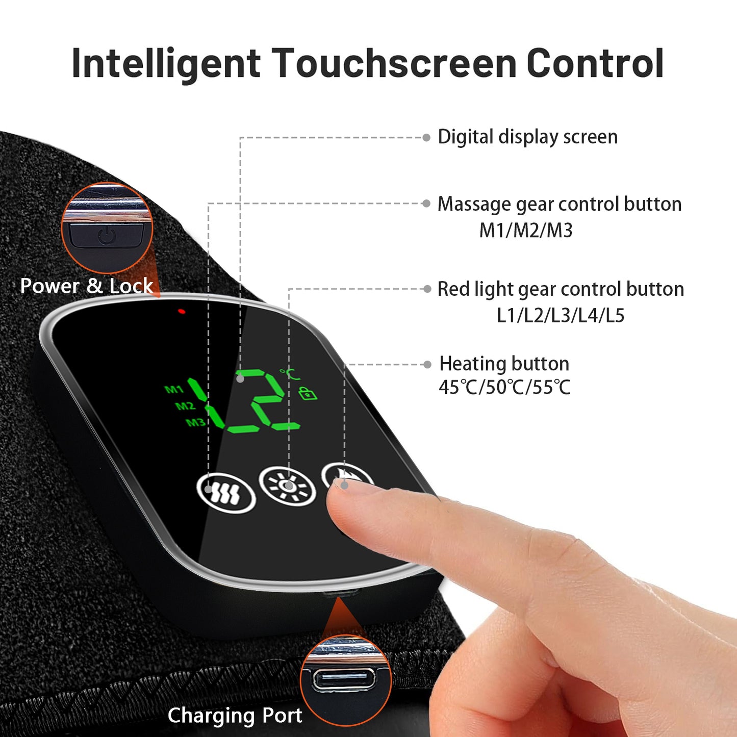 BodyVitalLab RED LIGHT THERAPY™ Kniebrace – 44 LED Rood Licht (660nm + 850nm) – Warmte & Vibratiemassage – Draadloos – Voor Herstel, Comfort & Blessurepreventie